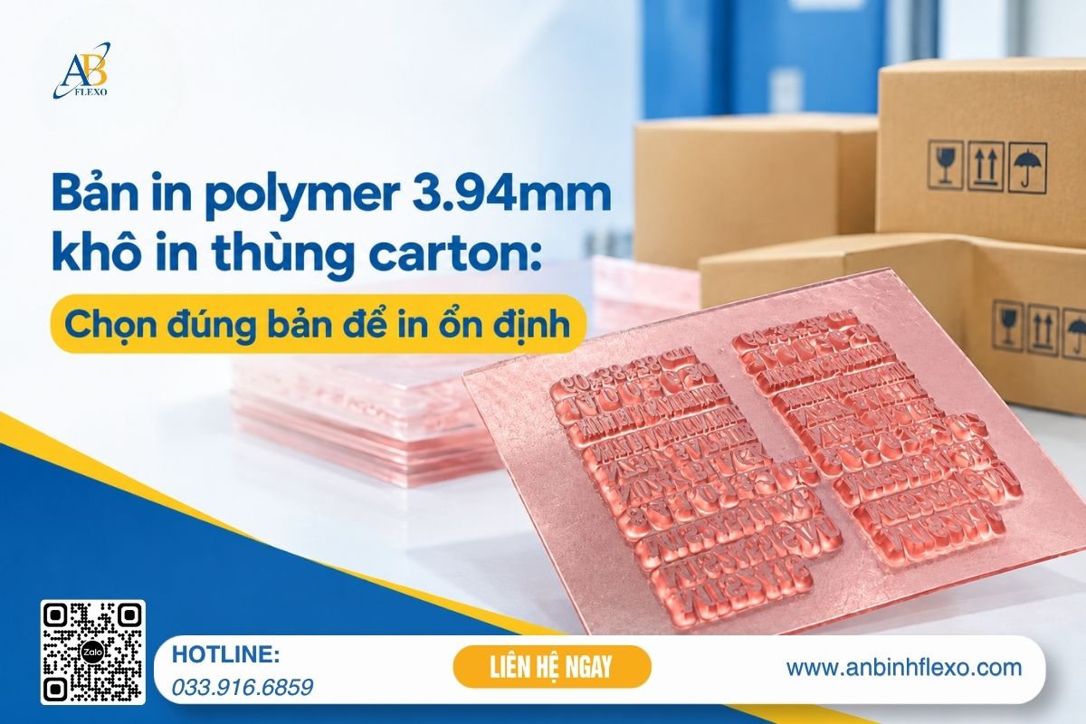 Bản In Polymer 3.94mm Khô In Thùng Carton: Chọn đúng Bản để In ổn định