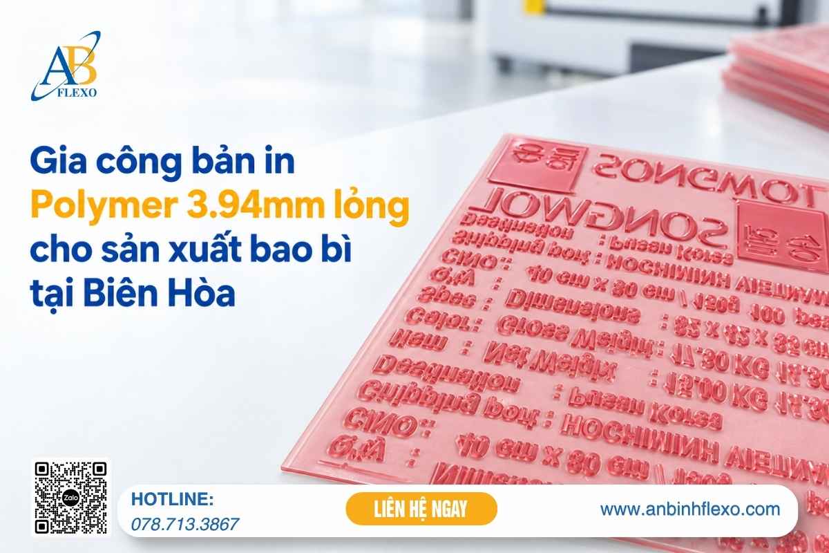 Gia công bản in Polymer 3.94mm lỏng cho sản xuất bao bì tại Biên Hòa 